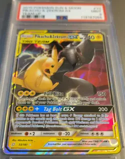 2019 Pokemon, Sun & Moon, Pikachu & Zekrom GX #33/181 Team Up Holo, PSA 9, UR - Image 2