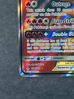Reshiram & Charizard GX Full Art Holo Card 194/214 Unbroken Bonds NM Condition - Image 5