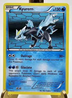 Pokemon 2011 LP/NM Kyurem Noble Victories Holo 34/101 Card Rare TCG - Image 1