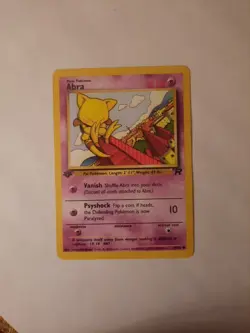 Pokemon Card Abra 1st Edition 49/82 Common Team Rocket Vintage 2000 WOTC . - Image 1