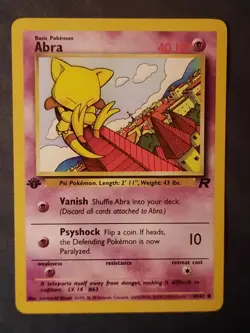 Pokemon Card Abra 1st Edition 49/82 Common Team Rocket Vintage 2000 WOTC . - Image 4