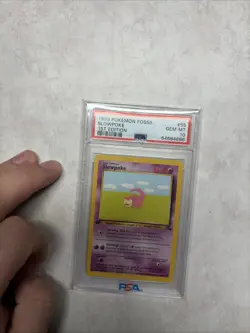 1999 Fossil Slowpoke 55/62 1st Edition Pokemon Card Vintage WOTC - Image 1