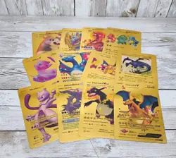 Pokemon Trading Card Lot Of 12 Gold Foil - Image 1
