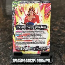 SS4 Vegito Sparking Potara Warrior PRERELEASE Dragon Ball Super Card Game | NM - Image 1