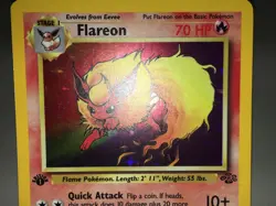 1st Edition Holo Flareon Card - Ungraded NM - Jungle 3/64 - Wizards WOTC 1999 - Image 3