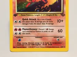 1st Edition Holo Flareon Card - Ungraded NM - Jungle 3/64 - Wizards WOTC 1999 - Image 4