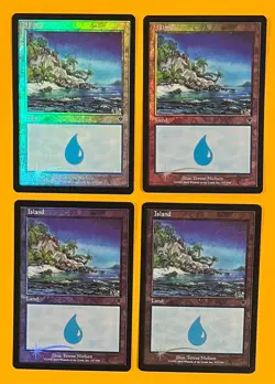 MTG ISLAND (Foil) (x4) Invasion (OldManMTG 011-927) - Image 1