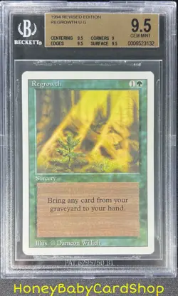 MTG 3rd Edition Revised 1994 Regrowth BGS 9.5 GEM MINT Old School 93/94 - Image 1