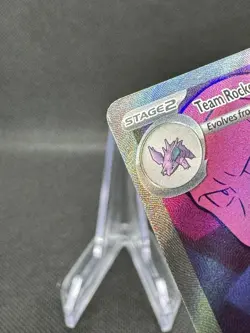 Pokemon TCG Team Rockets Nidoking EX 216/182 Ultra Rare Full Art Corner Flaw - Image 2