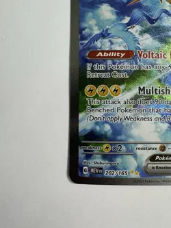 Pokemon Zapdos ex 202/165 Scarlet & Violet 151 Ultra Rare Full Art Holo Card - Image 4