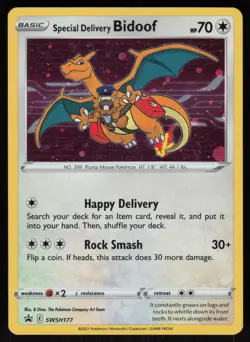 Special Delivery Bidoof SWSH177 Promo SWSH Black Star Pokemon - Image 1