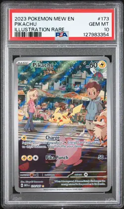 2023 POKEMON MEW EN-151 ILLUSTRATION RARE #173 PIKACHU PSA 10 - Image 1