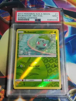 2017 Pokemon Sun & Moon Bulbasaur 1/73 Reverse Holo PSA 9 - Image 1