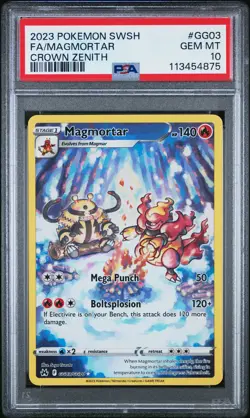 2023 Pokemon Sword And Shield Crown Zenith Magmortar #GG03 FA PSA 10 GEM MINT - Image 1