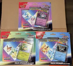 Pokemon TCG Prismatic Evolutions Tech Sticker Collection Set Set Of 3 Sealed New - Image 1