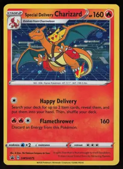 Special Delivery Charizard SWSH075 Promo SWSH Black Star Pokemon - Image 1