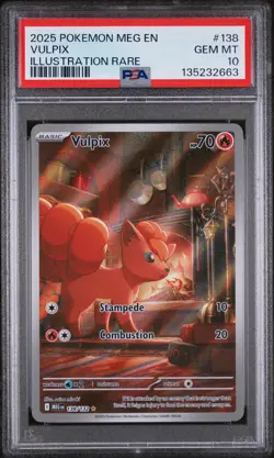 2025 POKEMON MEG EN-MEGA EVOLUTION ILLUSTRATION RARE #138 VULPIX PSA 10 - Image 1
