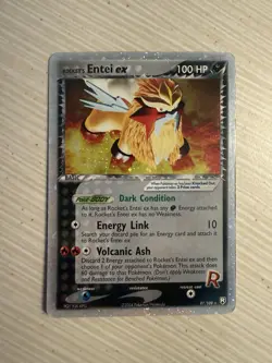 Pokemon Rocket's Entei ex Rare Holo EX Team Rocket Returns 97/109 2004 Card - Image 1