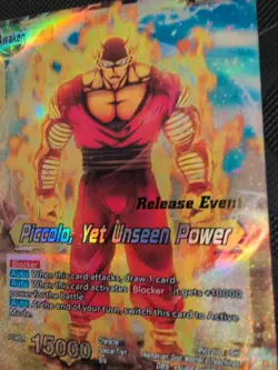 Piccolo Yet Unseen Power RELEASE EVENT Gold Foil Dragon Ball Super Card Promo - Image 2