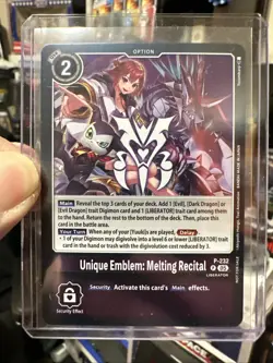 Digimon Card Game Unique Emblem Melting Recital P-232 Promo Box Topper NM/MINT! - Image 1