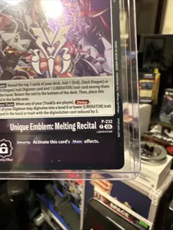 Digimon Card Game Unique Emblem Melting Recital P-232 Promo Box Topper NM/MINT! - Image 3