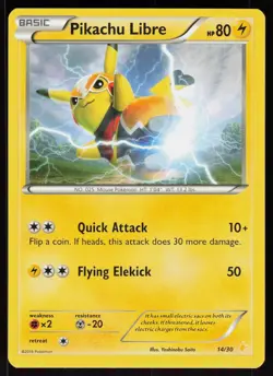 Pikachu Libre (14 14/30 Common XY Trainer Kit: Pikachu Libre & Suicune Pokemon - Image 1