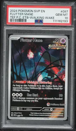PSA 10 Flutter Mane Pokemon Center ETB Promo Temporal Forces 2024 Pokemon #097 - Image 1