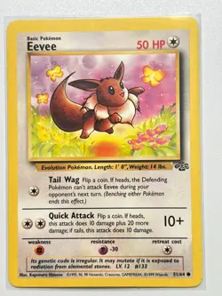 1999 Wizards WOTC Pokemon Jungle SET Eevee 51/64 - Image 1
