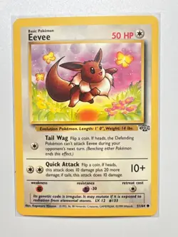 1999 Wizards WOTC Pokemon Jungle SET Eevee 51/64 - Image 3