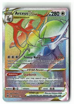 Arceus VSTAR ⭐ 176/172 Holo Rare Rainbow Brilliant Stars 2022 Pokemon NM - Image 1