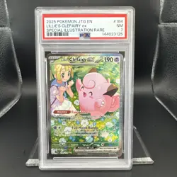 2025 Pokemon Journey Together Lillie’s Clefairy #184 English Graded PSA 7 SIR - Image 1