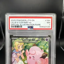 2025 Pokemon Journey Together Lillie’s Clefairy #184 English Graded PSA 7 SIR - Image 2