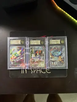 Pokemon CGC Pristine 10 Charmander 051/049 Bulbasaur 050/049 Squirtle 052/049 - Image 1