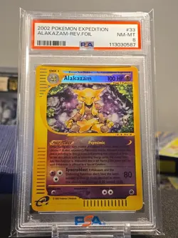 ALAKAZAM 33/165 Expedition REVERSE HOLO RH rare E-Series Pokemon TCG PSA 8 - Image 1