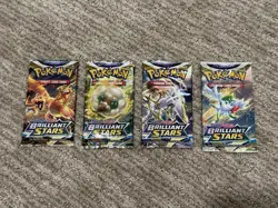 Pokemon Brilliant Stars Booster Packs Complete Art Set (4 Packs) FACTORY SEALED - Image 1