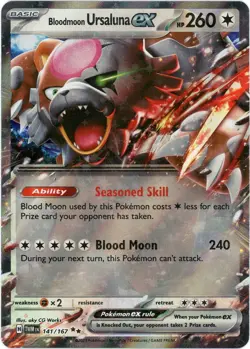 Bloodmoon Ursaluna ex - 141/167 - Double Rare - Twilight Masquerade - Pokemon LP - Image 1