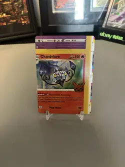 Chandelure Trick or Trade Holo 🔥 Color Border Error - NFC Miscut Pokemon - Image 1