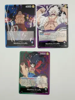 One Piece Leader Card Monkey.D.Luffy 3x Lot English - Image 1