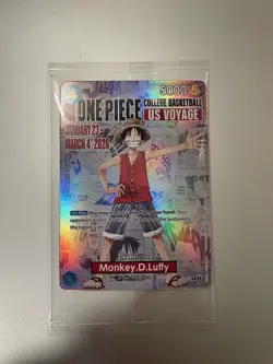 Bandai One Piece CCG Monkey.D.Luffy Holo Promo US Voyage Character Card P-055 - Image 1