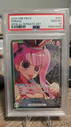 One Piece Op06-02 Perona Alternate Art Leader PSA 10 - Image 1