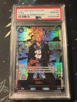 One Piece Sabo OP13-120 Manga Alternative Art Card PSA 10 - Image 1