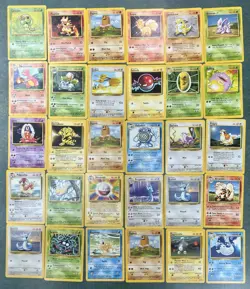 Vintage Pokemon Lot 30 Cards Base Set 1999 Wizards Of The Coast WOTC - Image 1