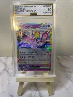Graded AGS 10 Espeon ex 2024 Terastal Festival 063 Holographic Pokemon Card - Image 1