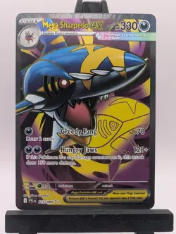 Mega Sharpedo ex 113/094 Phantasmal Flames Full Art Ultra Rare Holo Pokemon Card - Image 1