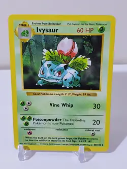 1999 Pokemon TCG Base Set Shadowless #30/102 Ivysaur Uncommon Card MP - Image 3