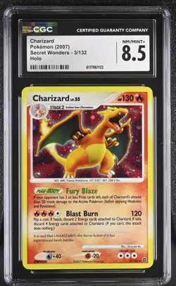 CGC 8.5 Charizard 2007 Secret Wonders 3/132 Holo Pokemon Card - Image 1
