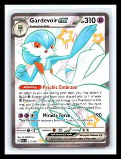💥 Pokemon TCG Gardevoir Ex 217/091 Shiny Ultra Rare Holo Paldean Fates 2024 - Image 1