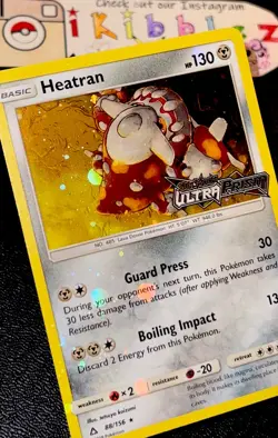 Heatran 88/156 LP Cosmos Holo Cool Foil Bleed Ultra Prism Stamp Pokemon Promo! - Image 1