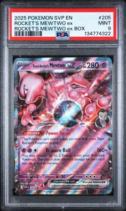Team Rocket's Mewtwo EX (#205) Pokemon Black Star Promo (EN) PSA 9 - Image 1
