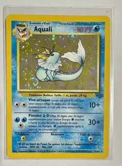 2000 Pokemon FRENCH Unlimited Jungle Aquali Vaporeon Holo Rare 12/64 - Image 4